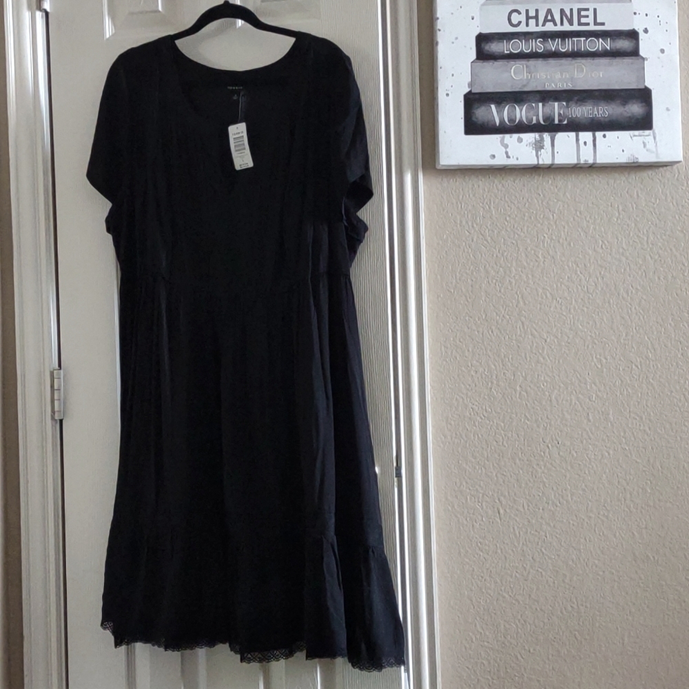 Torrid Black pintuck ruffle dress plus